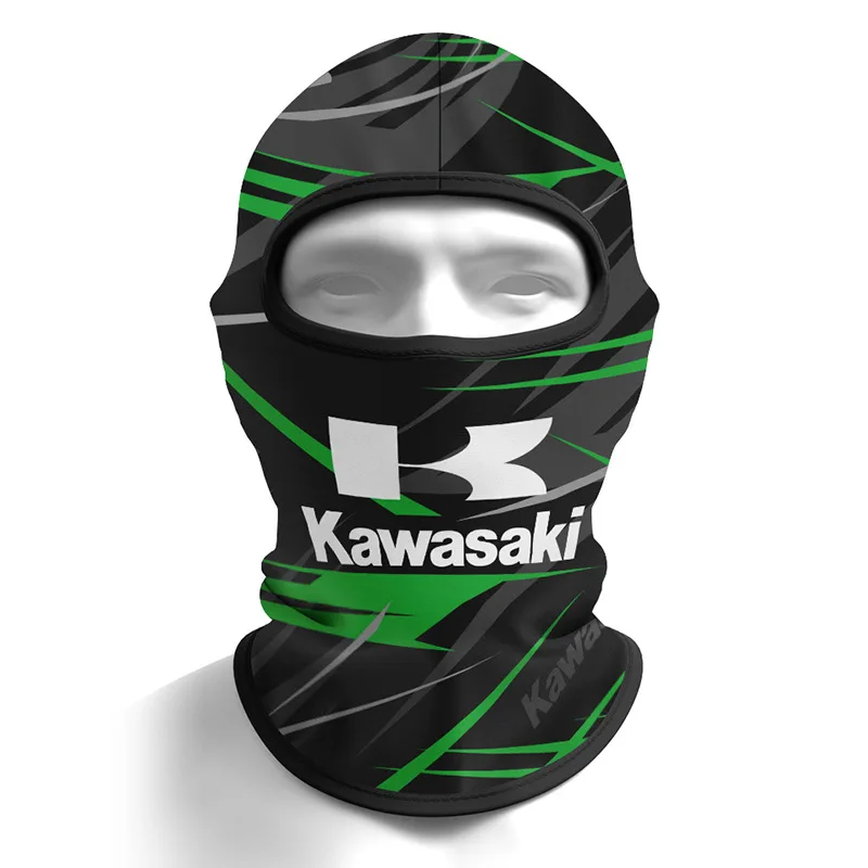 New Kawasaki Bike Ice Silk Head Cover, Motorcycle Sunscreen Mask, Motorcycle Helmet Head Cover 