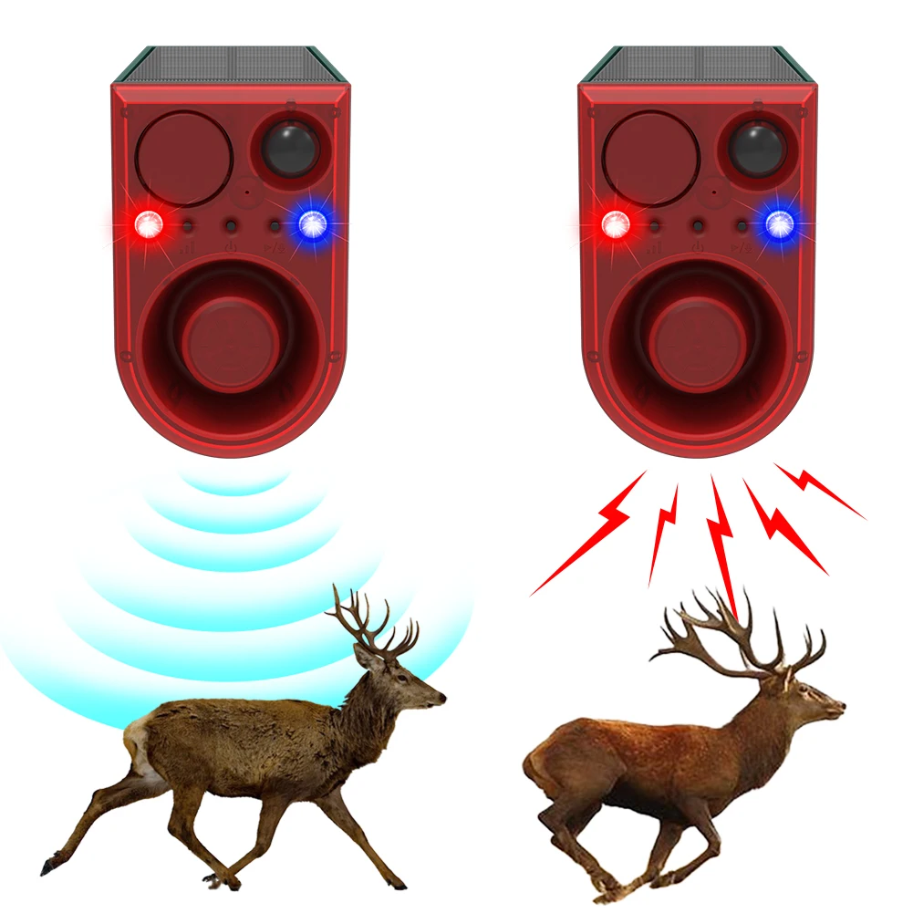 

Солнечная наружная сигнализация с датчиком движения с дистанционным управлением, отпугиватель животных, 129 дБ, громкий звук, шумогенератор для двора, фермы, сада