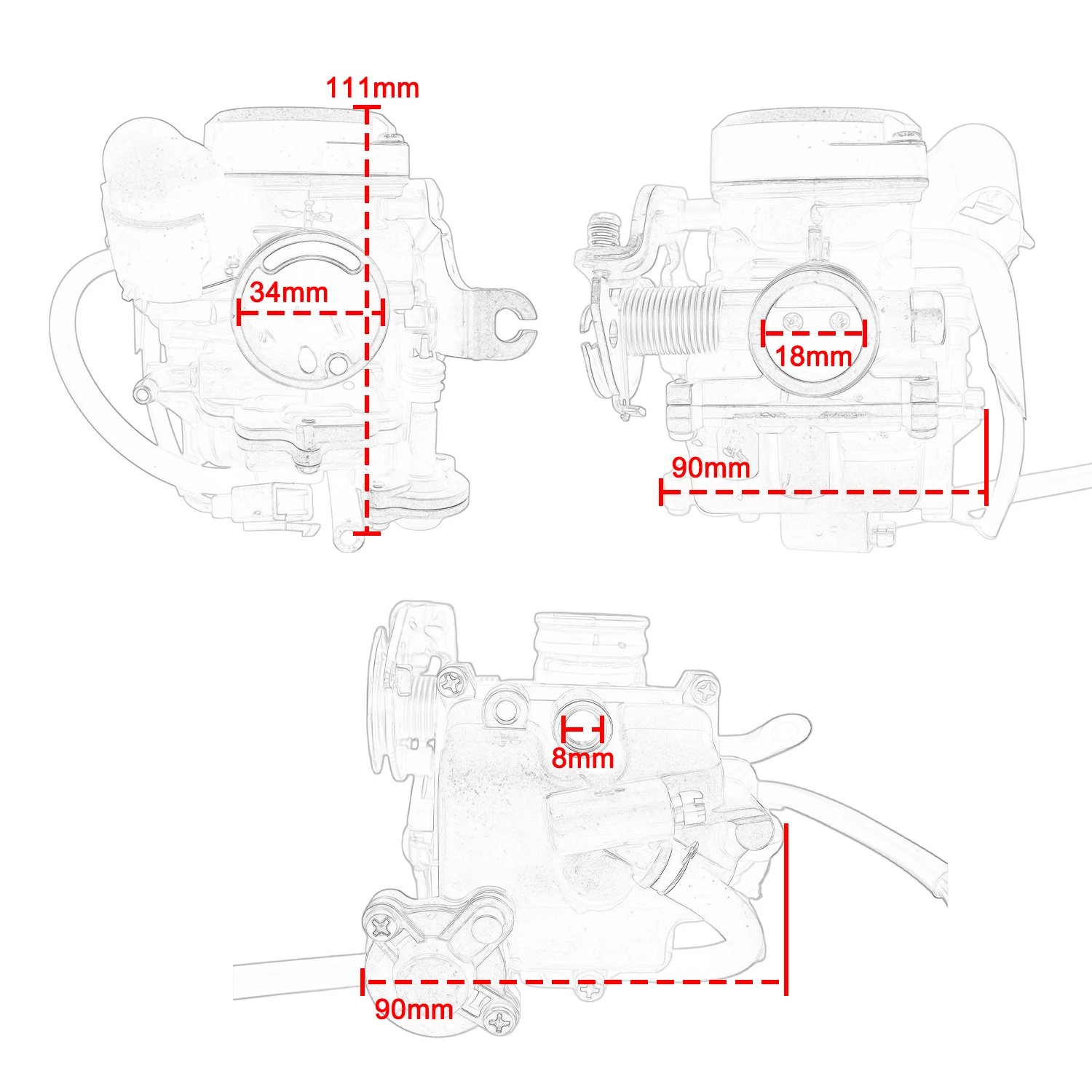 For Piaggio Fly 100 4T ZIP CM141909 Carburetor Carb Motorcycle Accessories