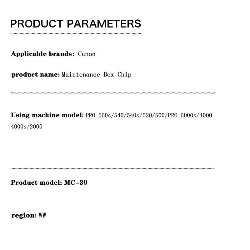 MC-30 Maintenance Box Chip for Canon PRO 560s/540/540s/520/500/PRO 6000s/4000/4000s/2000