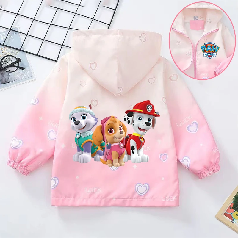 

PAW Patrols Chase Skye Jacket Girl Spring Autumn Kid Clothes Baby Cute Cartoon Windproof Casual Coat Birthday Xmas Gift 2024 New