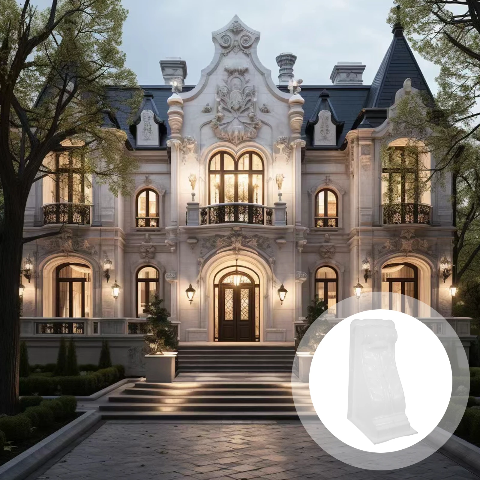 

1pc European Villa Mold Concrete Casting Corbel Balustrade Column Garden Fence Form Diy Pedestal Paver Mould For Statues Crafts