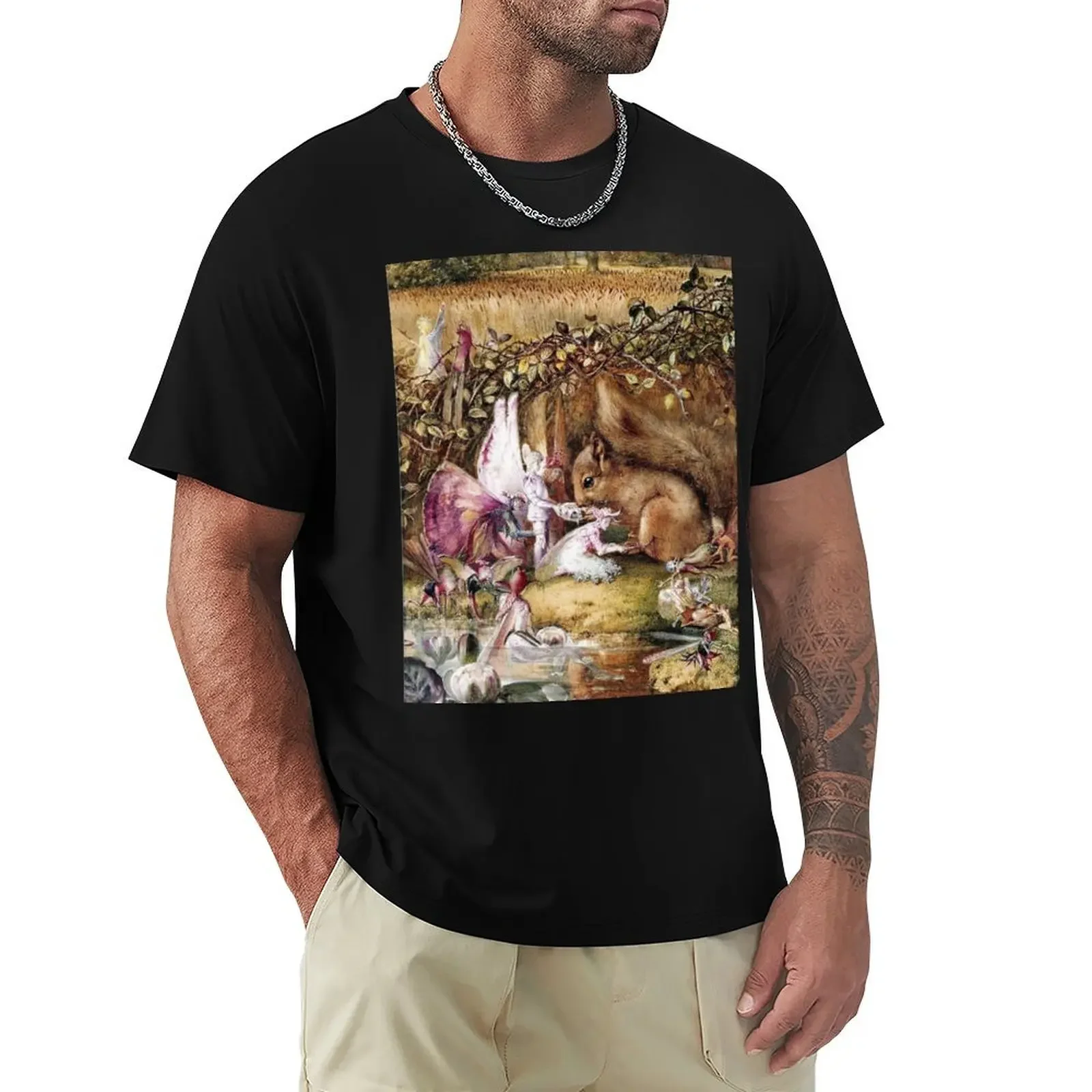 “Squirrel Care” by John Anster Fitzgerald T-Shirt oversized hippie clothes plain black t shirts men