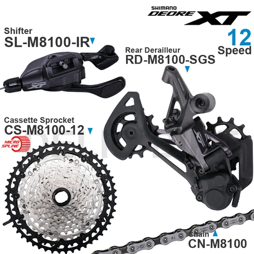 Imagen 2 del producto SHIMANO DEORE XT M8100 grupo de 12 velocidades desviador trasero RD-M8100 palanca de cambios SL-M8100 casete CS-M8100 10-51T CN-M8100 Original