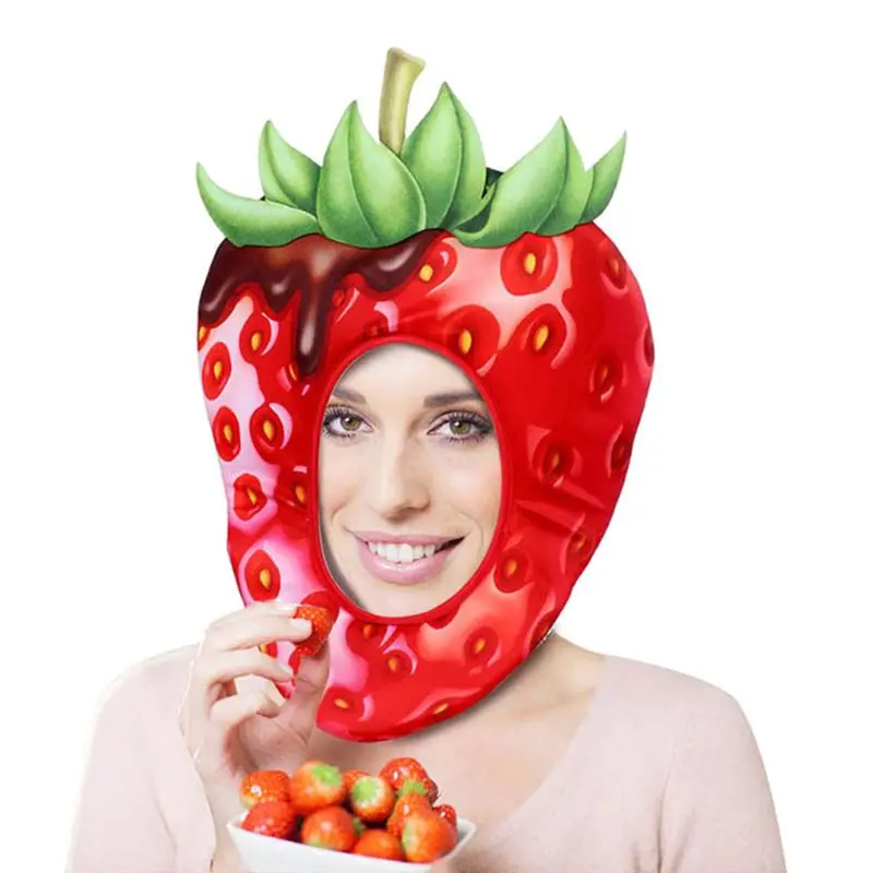 Divertido carnaval fruta comida gorra máscara fiesta Halloween Cosplay sombrero capucha sombrero