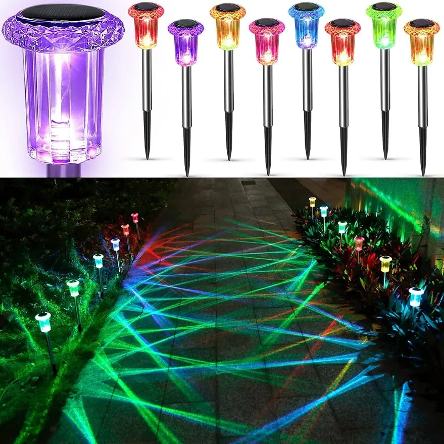 

Solar Outdoor Lights New Garden Lamps Powered Waterproof Landscape Path for Yard Backyard Lawn Patio Decorative LED L Lawn Decor