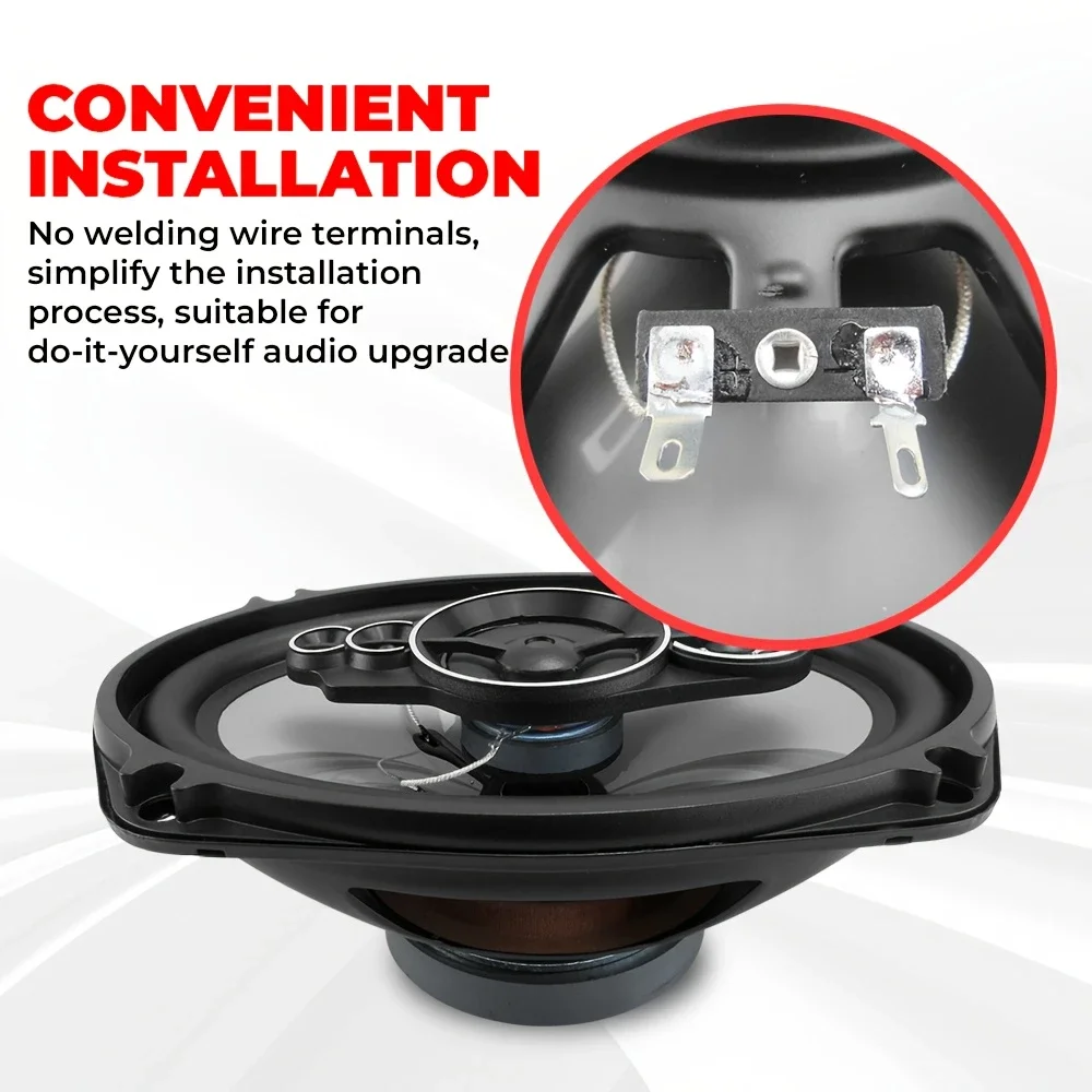 2PCS 6X9 Inch (2X1200W) 2400W 5 Way Car Audio High Fidelity Full Frequency Coaxial Speaker Tweeter Truck Vehicle Modified Woofer