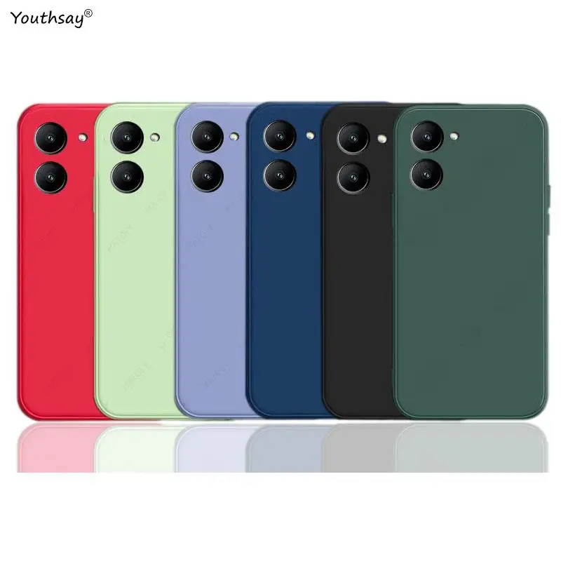 

For Realme C33 Case For Realme C33 C30 C35 C31 Cover Coque Capa Funda Soft Liquid Silicone TPU Phone Bumper For Realme C33