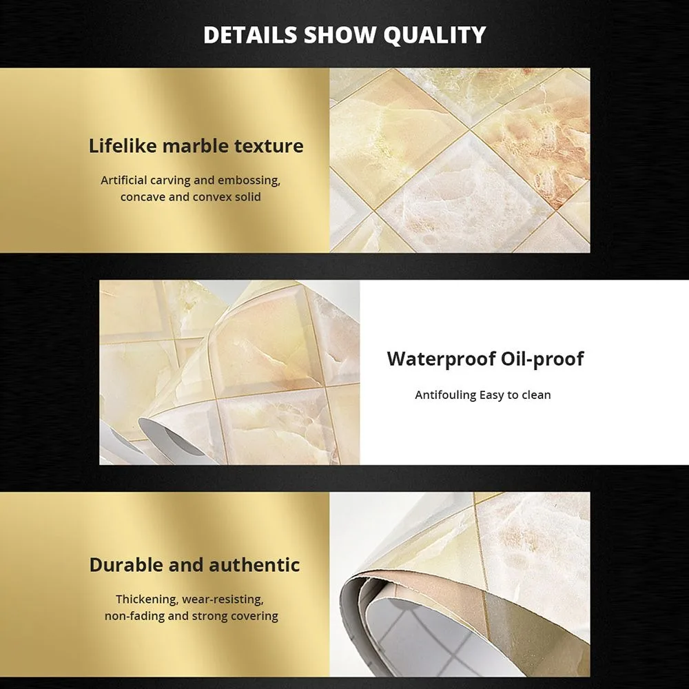 10M/Roll Home Decor Windowsill Waist Line Wallpaper Door Frame Marble Grain Wall Border Sticker PVC Self-adhesive Waveguide Line