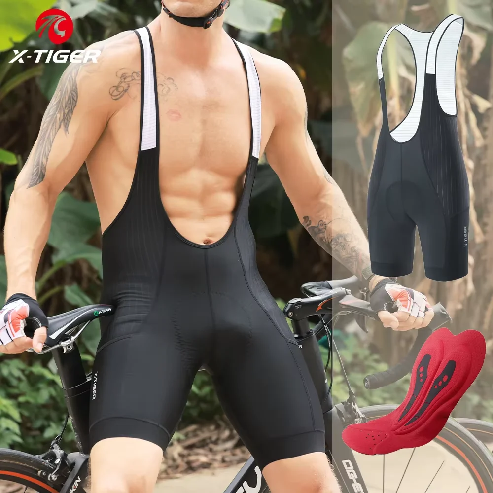 X-TIGER Pro Men's Cycling Bib Shorts Bretelle Professional Cyclist MTB Road Tights Bicycle Clothing For Long Distance Riding