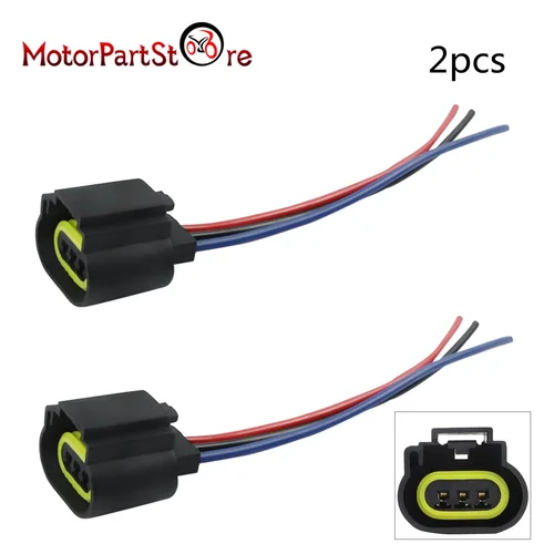 Imagen 1 del producto Conector Pigtail de faro delantero para coche Ford, reparación de enchufe de bombilla de luz de cabeza, cc 12V, 3 pines, H13 9008, 2 paquetes
