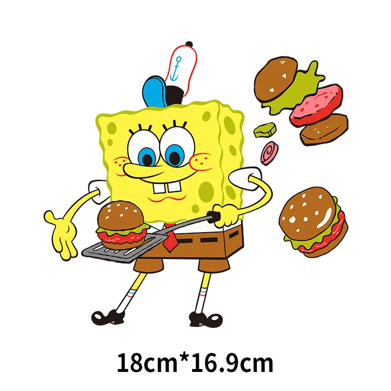 Anime Patrick Star Patches for Clothing Heat Transfer Stickers for T-Shirt Iron on Patches for Clothes Boys Girls Kawaii Custom