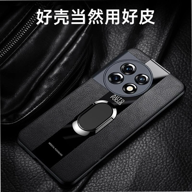 حافظة جلدية زجاجية مغناطيسية لهاتف One Plus OnePlus 13R 13 12 11 11R Ace 5 Ultra 2 Pro 2V nord 5 ce5 حامل حلقة السيارة غطاء مغناطيسي #2