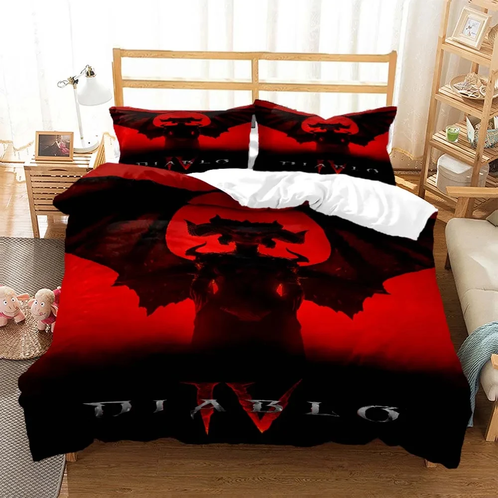 

Game Diablo Bedding Set Boys Girls Twin Queen Size Duvet Cover Pillowcase Bed Kids Adult Fashion Home Textileextile