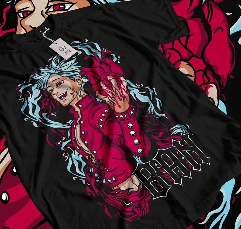 Camiseta Escanor, camiseta de los siete pecados capitales, Anime Y2k, manga corta, producto clásico de gran tamaño, parejas Unisex de alta calidad