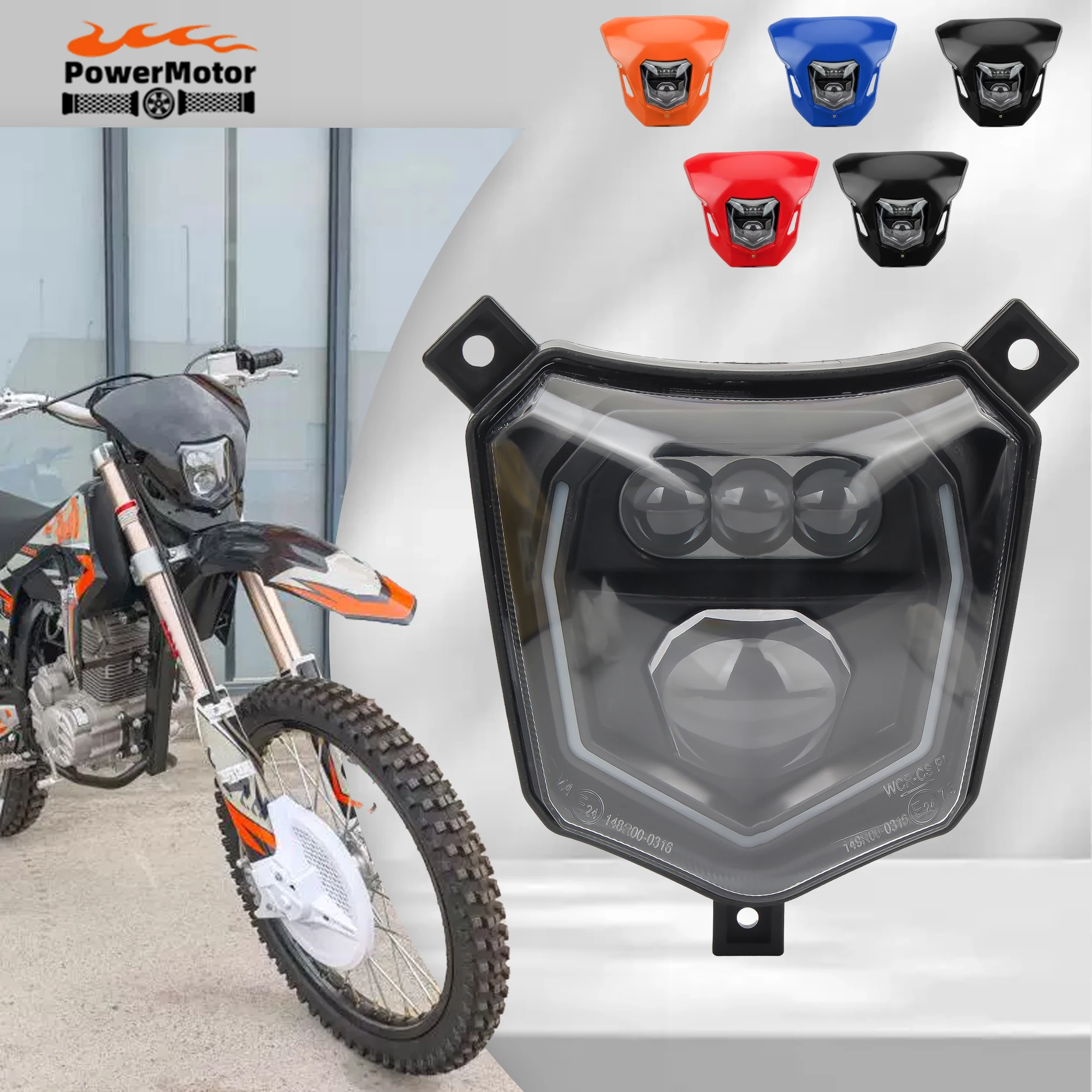 

For KTM Honda Motorcycle LED Headlight CRF 125 250 450L 450RL CR XR Dirt Bike Enduro Motocross Headlamp Fairing Modified Parts