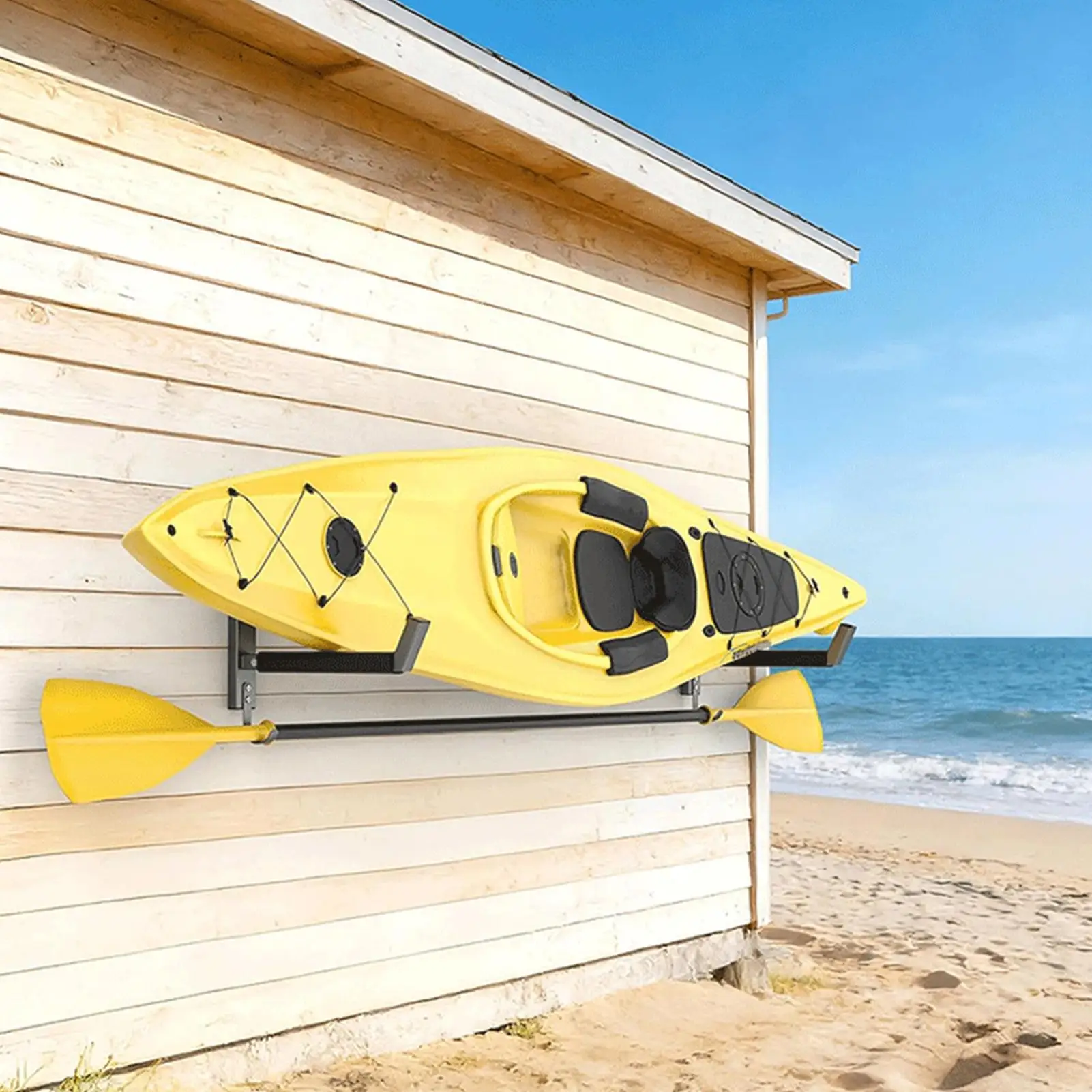 Kayak Wall Mount 200Lbs Capacity Utility Surfboard Hook 2 Pieces Kayak Wall Mount Storage Brackets For Canoes Indoor Outdoor