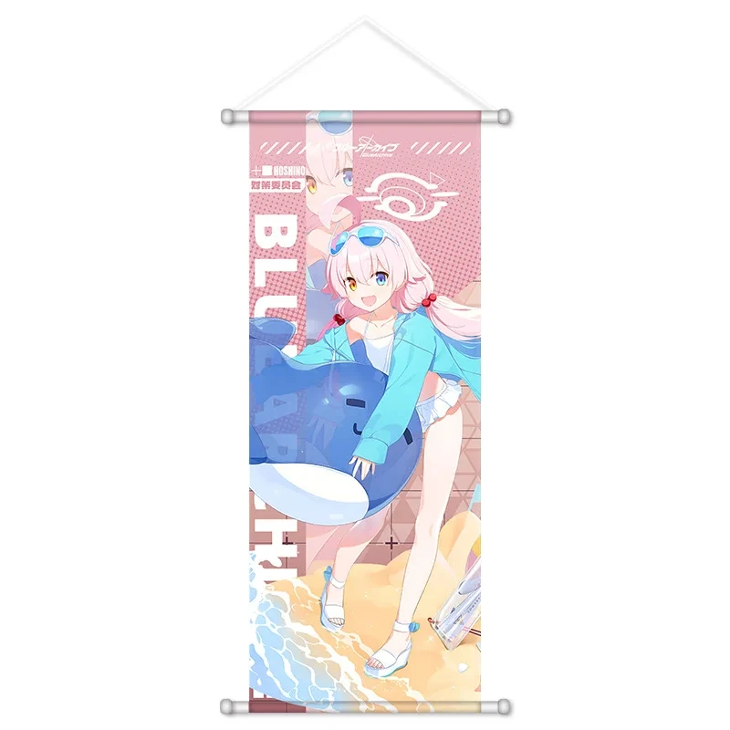 VIKAMA Cute Summer Beach Girl Shark Wall Scroll, 6 Designs, Wall Decor for Bedroom Living Room Dorm
