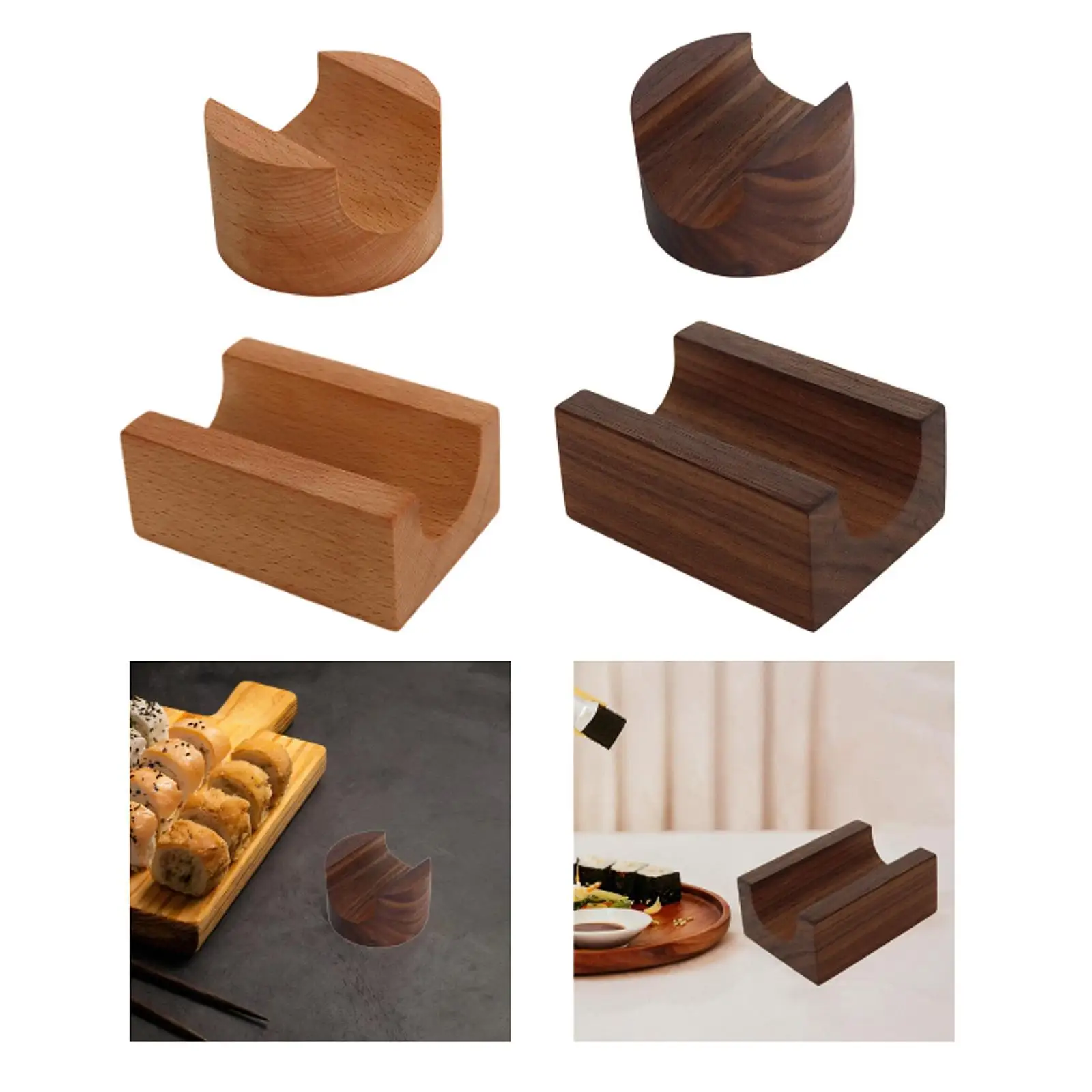 Taco Plate Wooden Sushi Holder Food Display Multifunction Serving Rack Tacos Holder Sushi Holder Stand for Restaurant Wedding