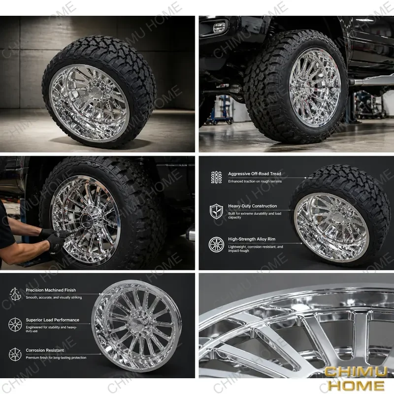 【CHIMU HOME】Velochi Polished Deep Lip Forged Alloy Wheels for Truck 6x139.7 8x180 8x165.1 for F150 F250 F350