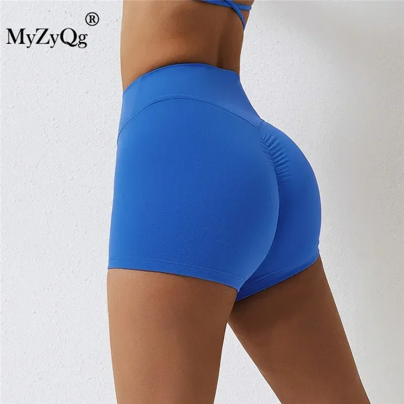 MyZyQg Frauen Outdoor Sport Yoga Shorts Schnell Trocknend Fitness Laufen Gym Biker Radfahren Workout Pilates Push-Up Hose Eng