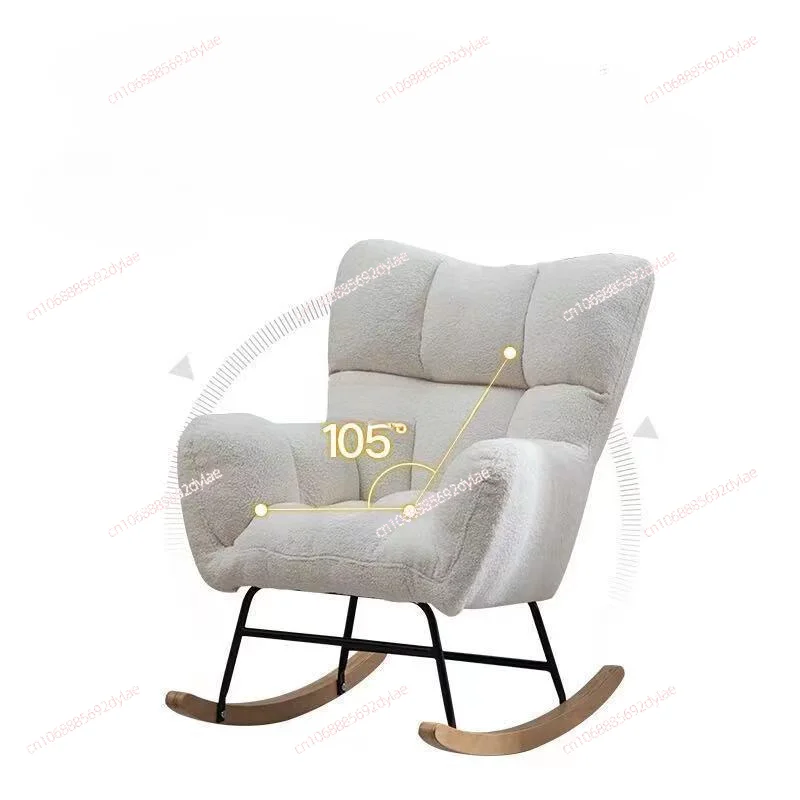 

Nordic Rocking Chair Home Living Room Bedroom Single Lamb Velvet Balcony Leisure Nap Lounge Chair Net Red Lazy Sofa