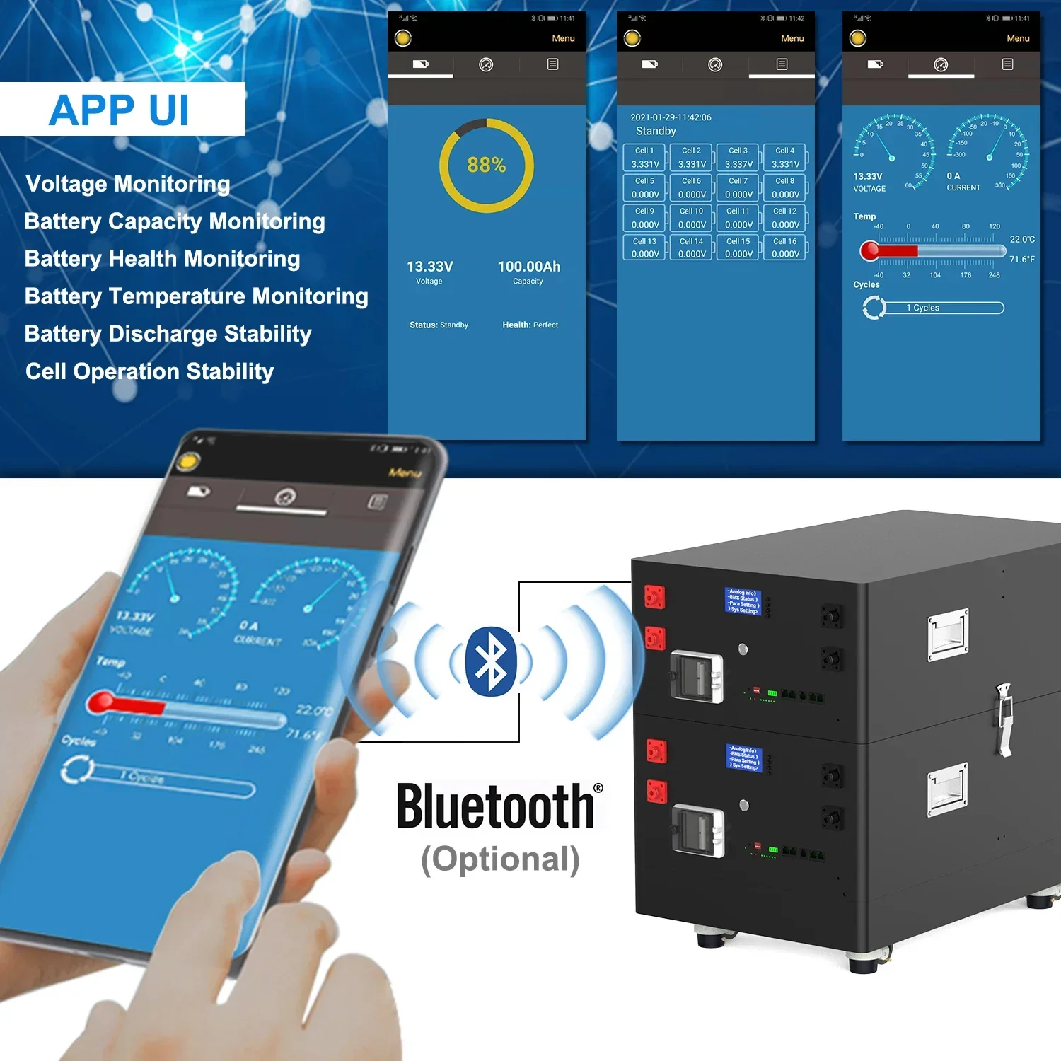 

48V Lifepo4 Battery 10Kwh 20Kwh Solar Energy Storage Bateria 51.2V 100Ah 200Ah 280Ah 300Ah 400Ah Lithium Ion Batteries With BMS