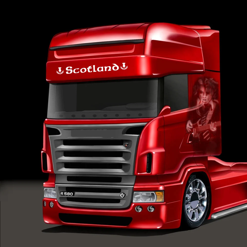 اسكتلندا شاحنة شاحنة شاحنة الرياح ملصق زجاج نافذة الكابينة ل HGV MAN DAF سكانيا