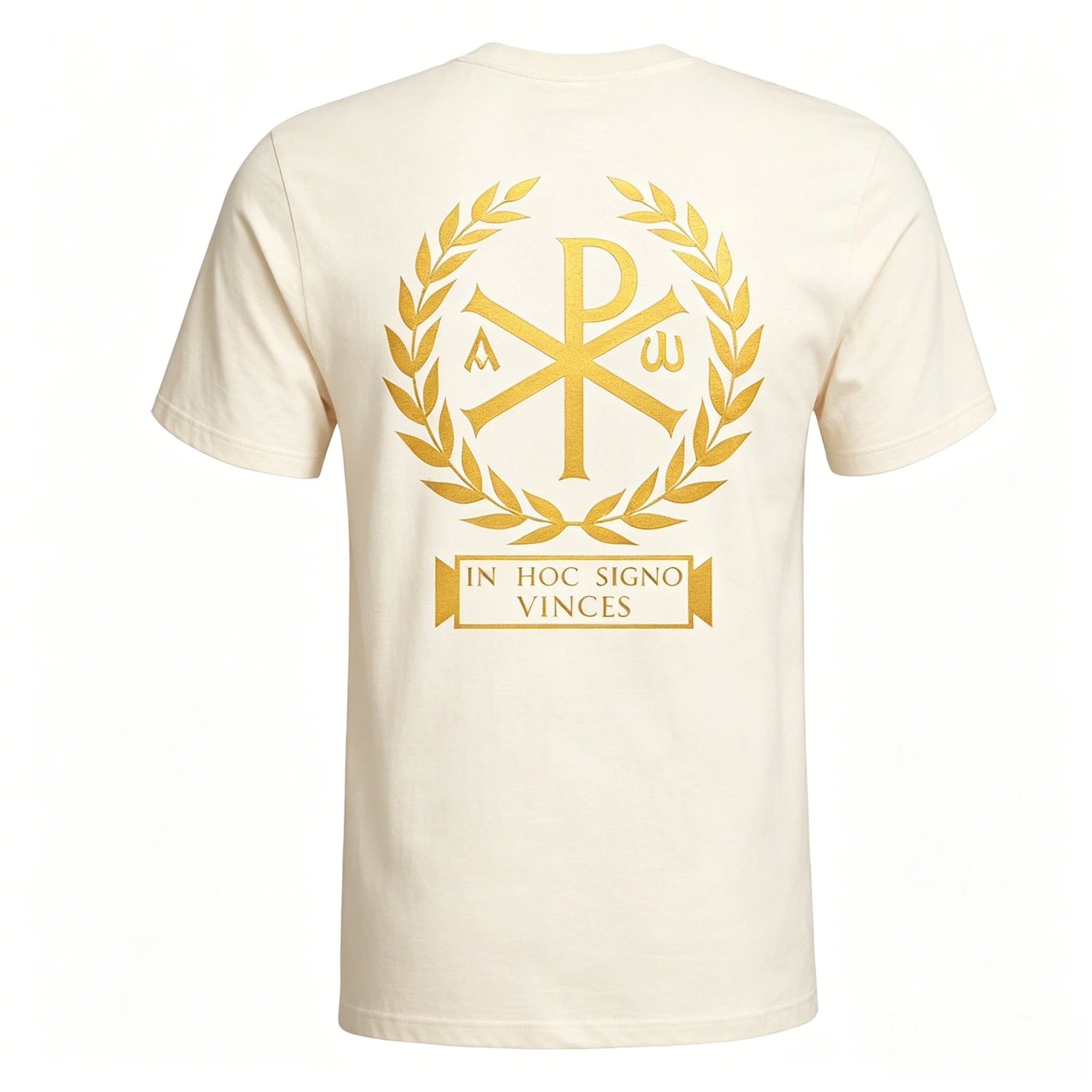 T-shirt pour homme avec symbole Chi Rho de l'Empire byzantin, croix de Constantine, 100% coton, col rond, manches courtes, décontracté, été, taille