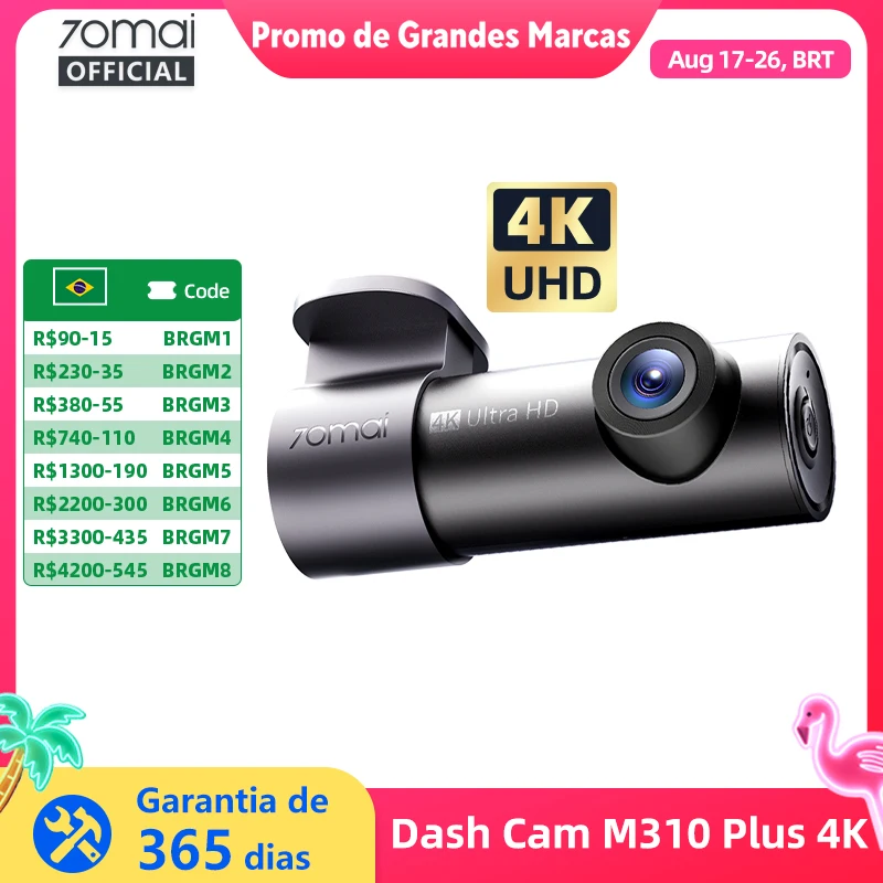 70mai M310 Plus 4K - Câmera Veicular com Lente Rotativa