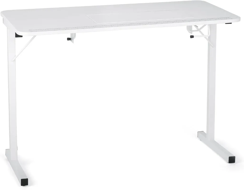 

Sewing Table – 2-Position Lift, Sturdy Steel Legs, Built-in Measuring Guide, Foldable & Fits Machines Up to 35 l