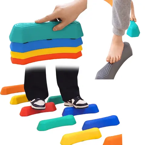 Funy Stepping Stones For Kids Rainbow Non-slip Textured Sensory Stepping Stones For Kids Portable Obstacle Course Indoor Outdoor
