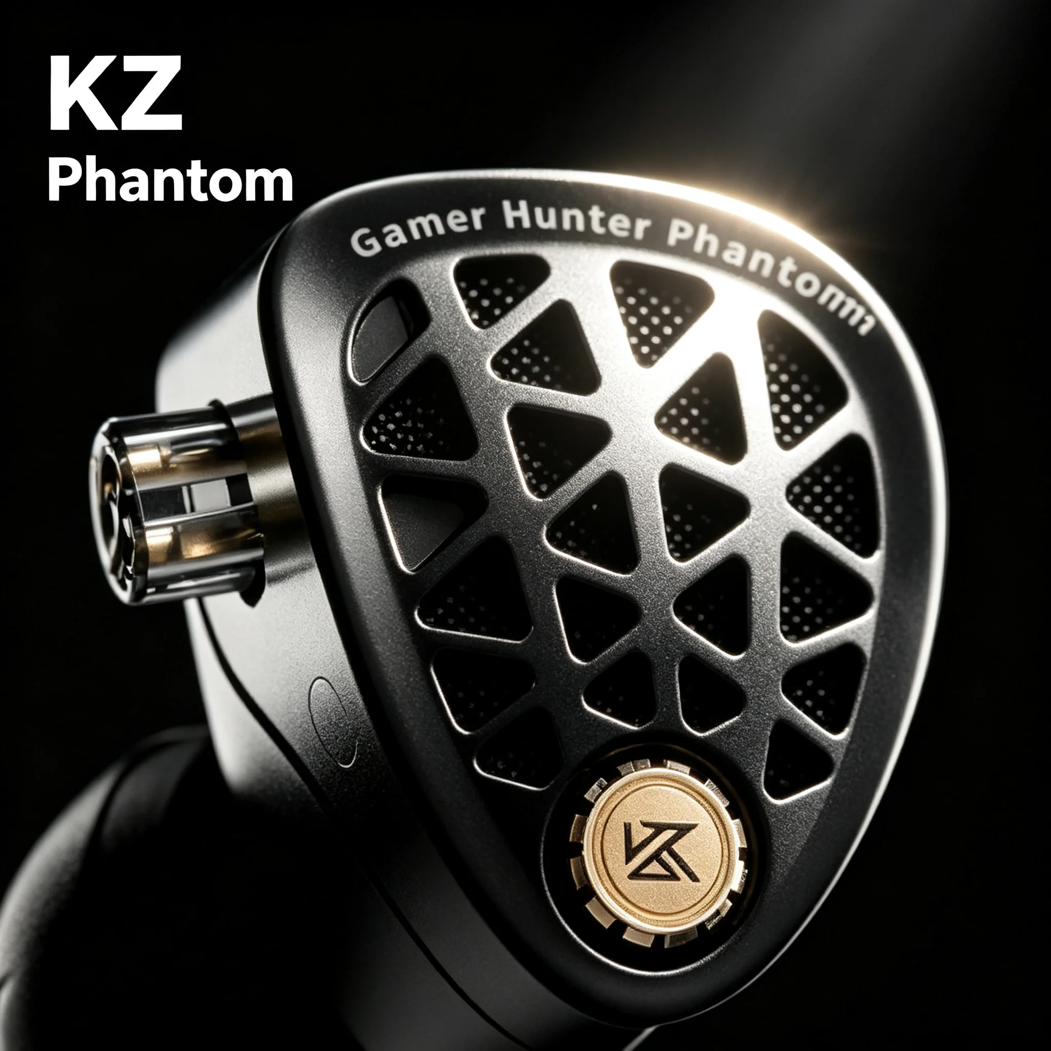 KZ Phantom HiFi Wired In Ear Monitor 41 Ohm 128dB 0.78mm 3.5mm Type C Over Ear Silver Plated Cable For Gaming Music Best Gift