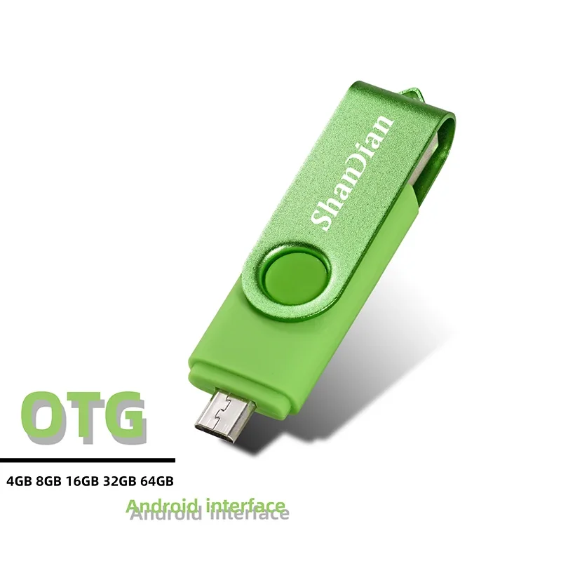 OTG Extensões de Telefone Pen Drive Real Capacity USB Flash Drives Logotipo Personalizado Grátis Memory Stick Com Chaveiro U Disk 64GB/32GB/16GB