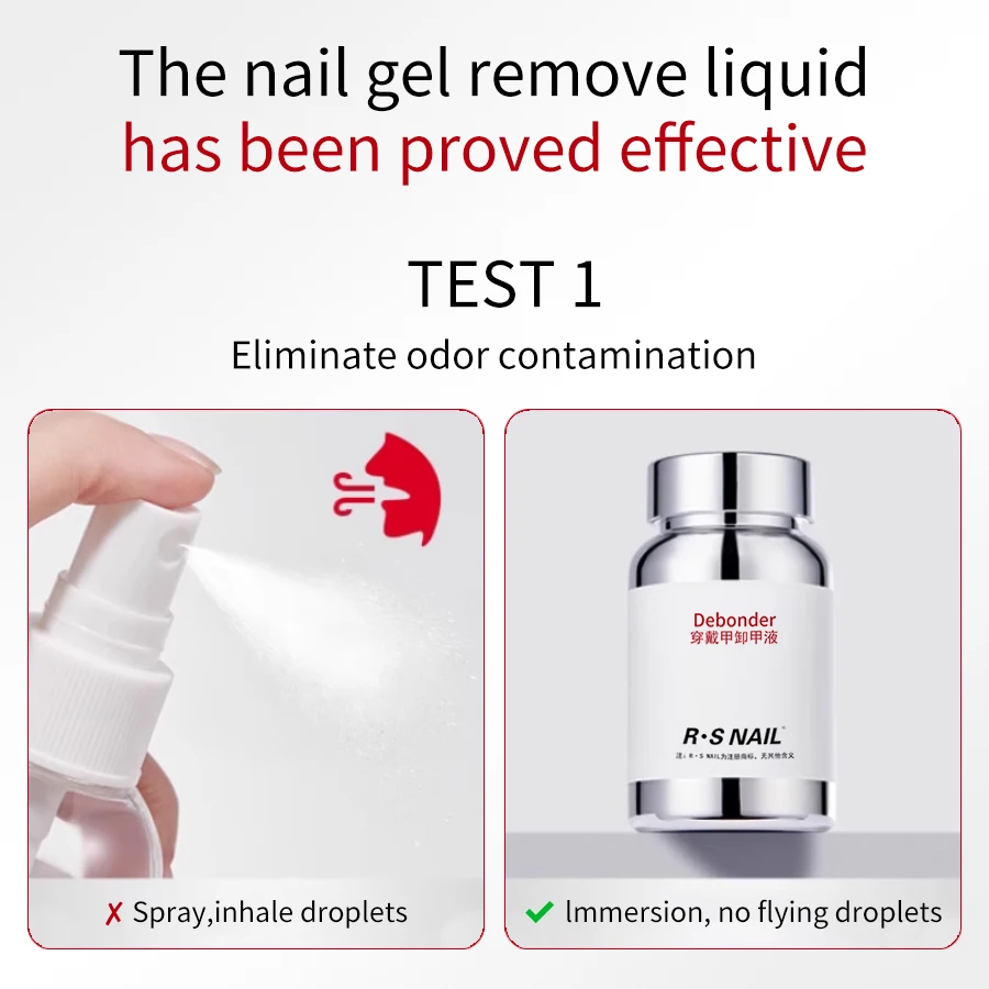RS NAIL 120 مللي اضغط على الأظافر الإسفنج مزيل الحل سريع مسمار مزيل الصمغ اضغط على الأظافر لأطراف الأظافر الزائفة الأظافر قابلة لإعادة الاستخدام