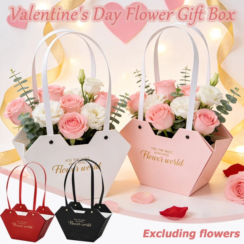Valentine's Day Flower Packing Box Florist Bouquet Box for Rose Flower Arrangement Packing Florist Supplies for Presentation