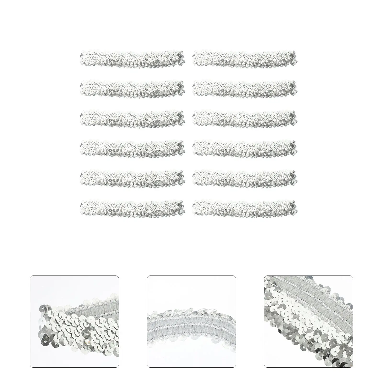 

12Pcs Elastic Women Sequin Headbands Hair Accessories Party Daily Wear Girl Hair Hoops Soft Comfortable Sequin Headband