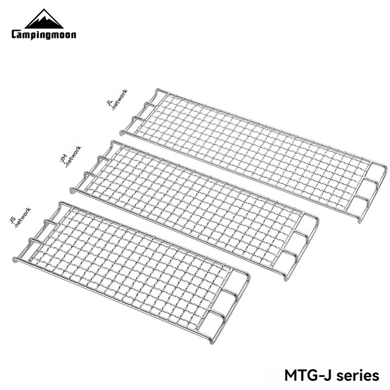 CAMPINGMOON Outdoor Travel Camping Stainless Steel Large, Medium and Small J Series Square Grid Barbecue Net
