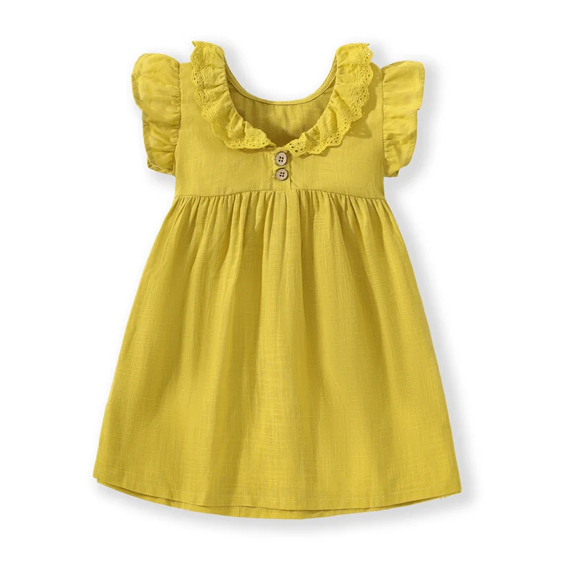 Spring meter 2-8 Jahre Neuankömmling Mädchen Kleider Blumen applikation heiß verkaufen Sommer Kinder Kleidung Kurzarm Baby Kleider – Detail 14
