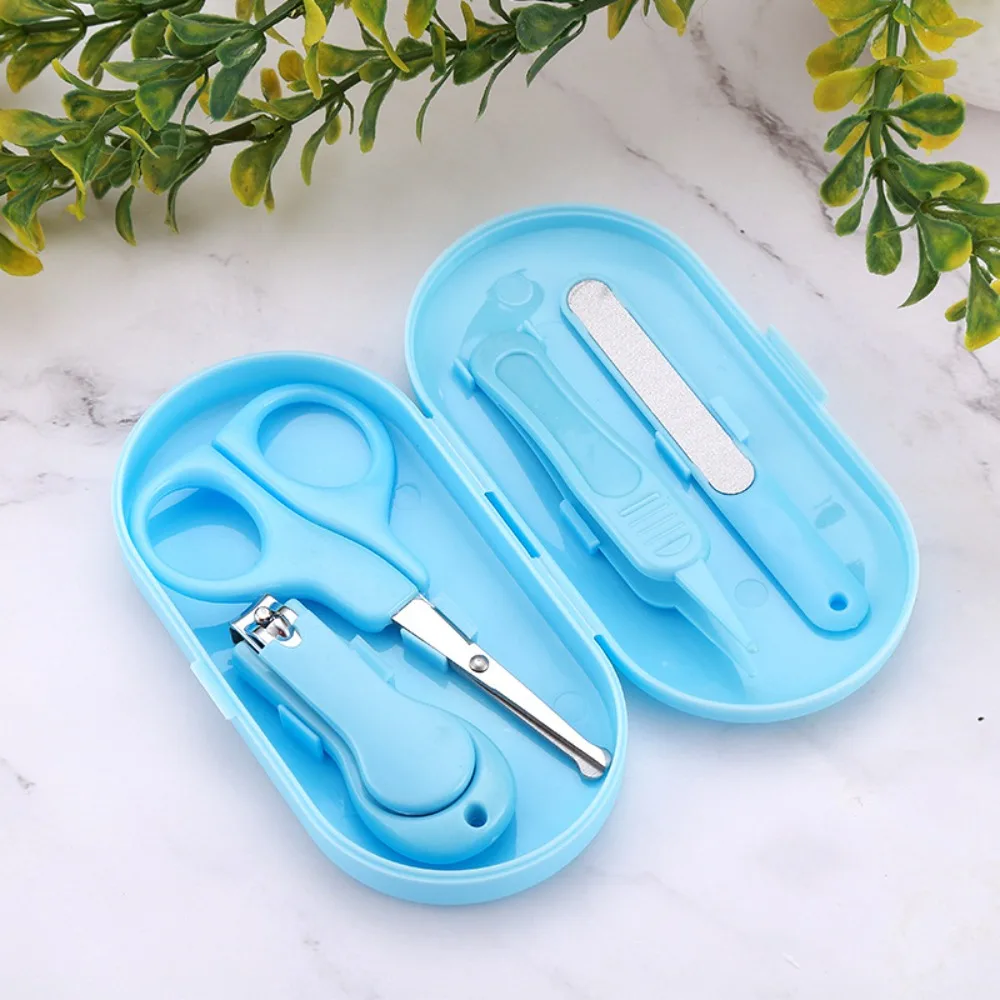 4Pcs/box Infant Nail Care Set Safe Baby Care Nail Clippers Scissors File Booger Removal Tool Anti Pinch Trimmer Accessories