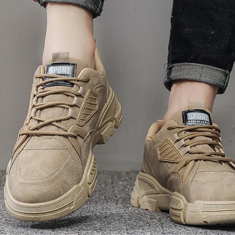 男性用安全作業靴 防水性と通気性のある建設現場用履物 滑り止めソール付き 産業作業 アウトドア活動1