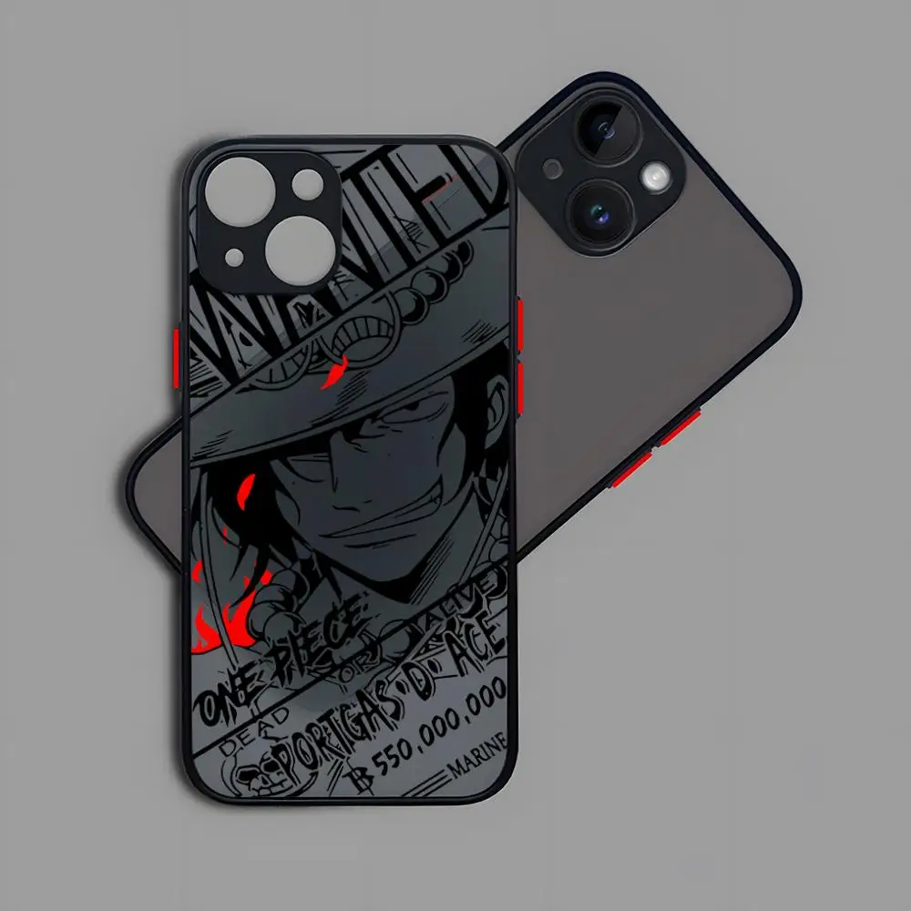 Luffy Ace Zoro Pirates Phone Case Matte Transparent For 15 iPhone 12 11 13 Pro Max X XR XS 8 SE Mini Plus Luxury Back Cover