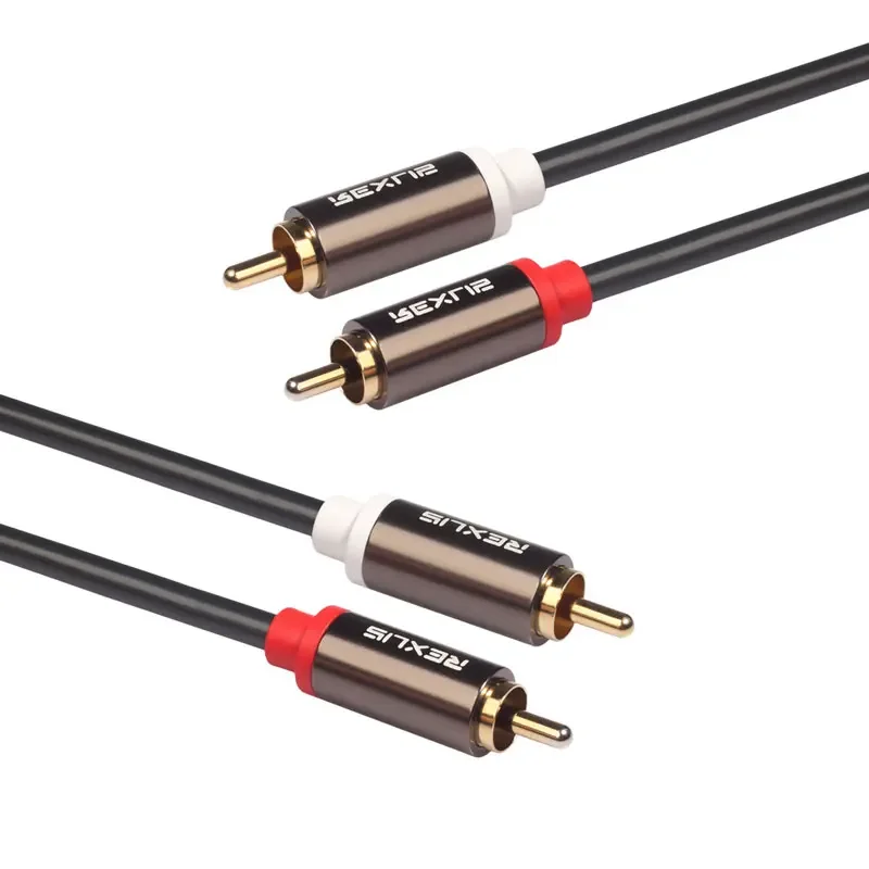 1m/1.8m/3m/5m/10m/3 feet RCA Audio Cable 2 RCA to 2 RCA 24K Gold Plated Oxygen Free Shielded Male To Male Stereo Audio Cable