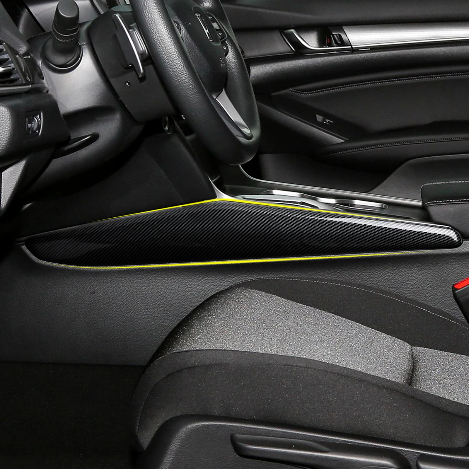 Auto-Mittelkonsole, Schalthebel, Lenkradverkleidung für Honda Accord 10. Generation 2018-2022 Zubehör. ABS-Kohlefaser-Innenausstattung. – Detail 13