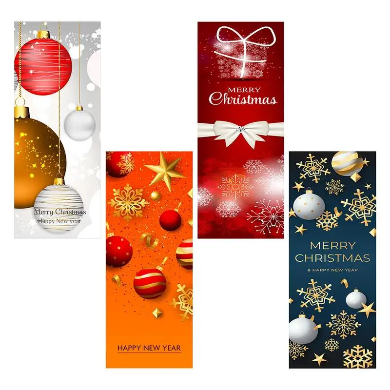 Christmas Door Stickers Decor Removable Door Clings Decorations Funny Holiday Decals Festive Exquisite Seasonal Door Stickers