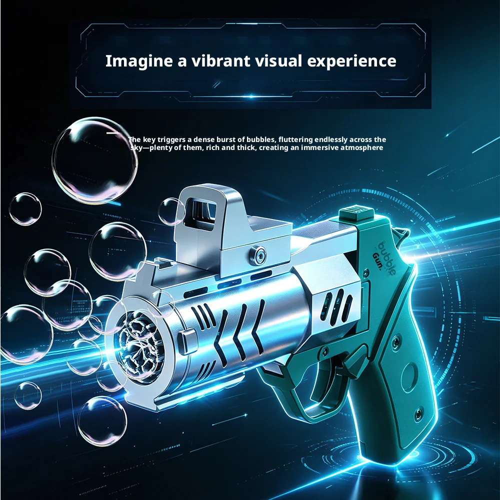 Fully Automatic Agent's Left Wheel Bubble Gun, Essential for Outdoor Bubble Fun, Perfect Gift for Boys and Girls, Outdoor Toy