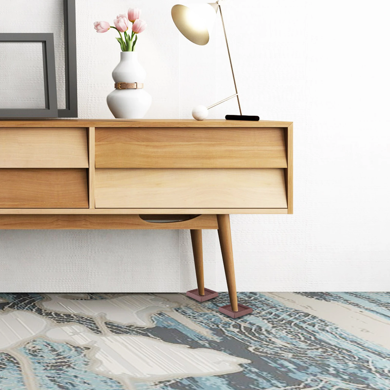 

4Pcs Durable Nonslip Furniture Pads Hardwood Floor Protectors for Sofas Beds Study Desks Quick Install Grippers