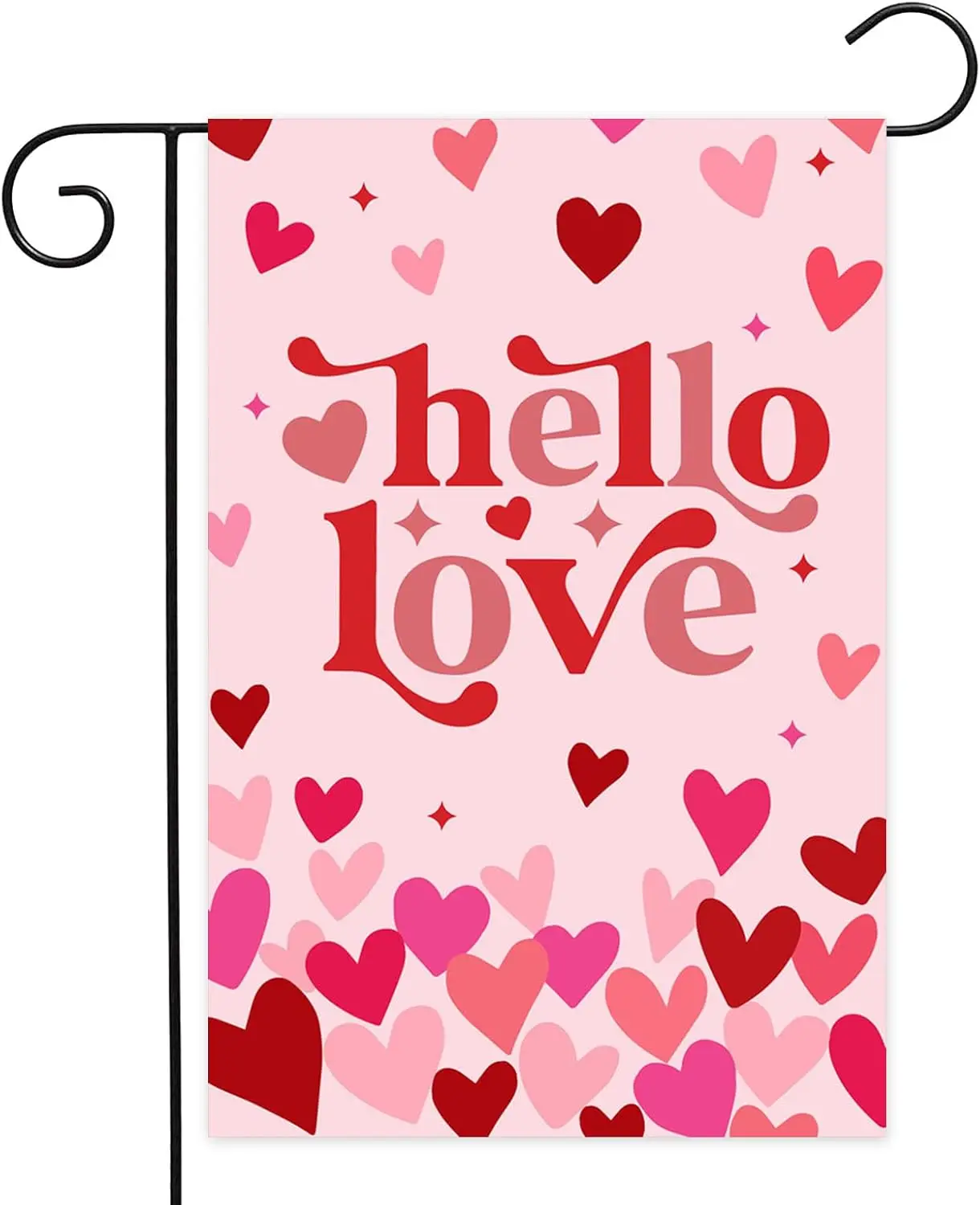 Avezano Valentines Day Garden Flag Double Sided Valentine's Day Flag Hello Love Valentines Day Garden Flag Red and White XAA SSL