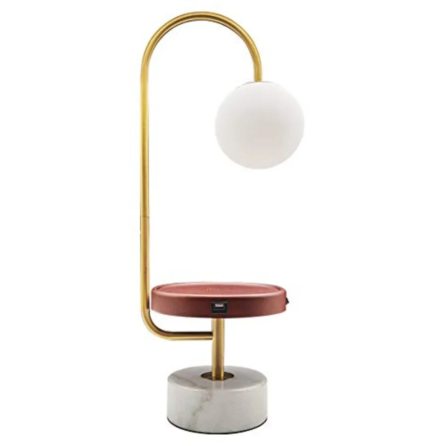 

KU300239 Contemporary Modern Creative Table Lamp with USB Charging PortsSuitable for Living Room Den Office Bedroom - Brushed B