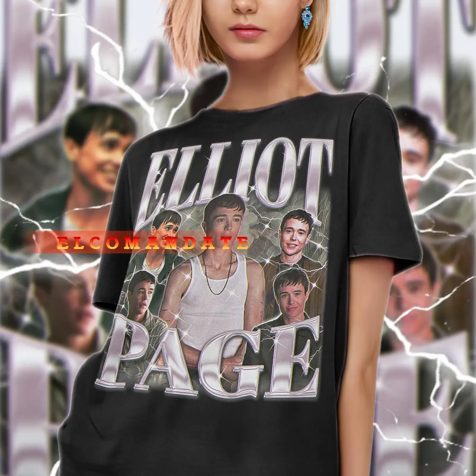 Camiseta Vintage de los 90 de Elliot Page, Diseño Retro de Vanya Hargreeves, Estilo Lavado, Gráfico Suave, Unisex, para Uso Diario